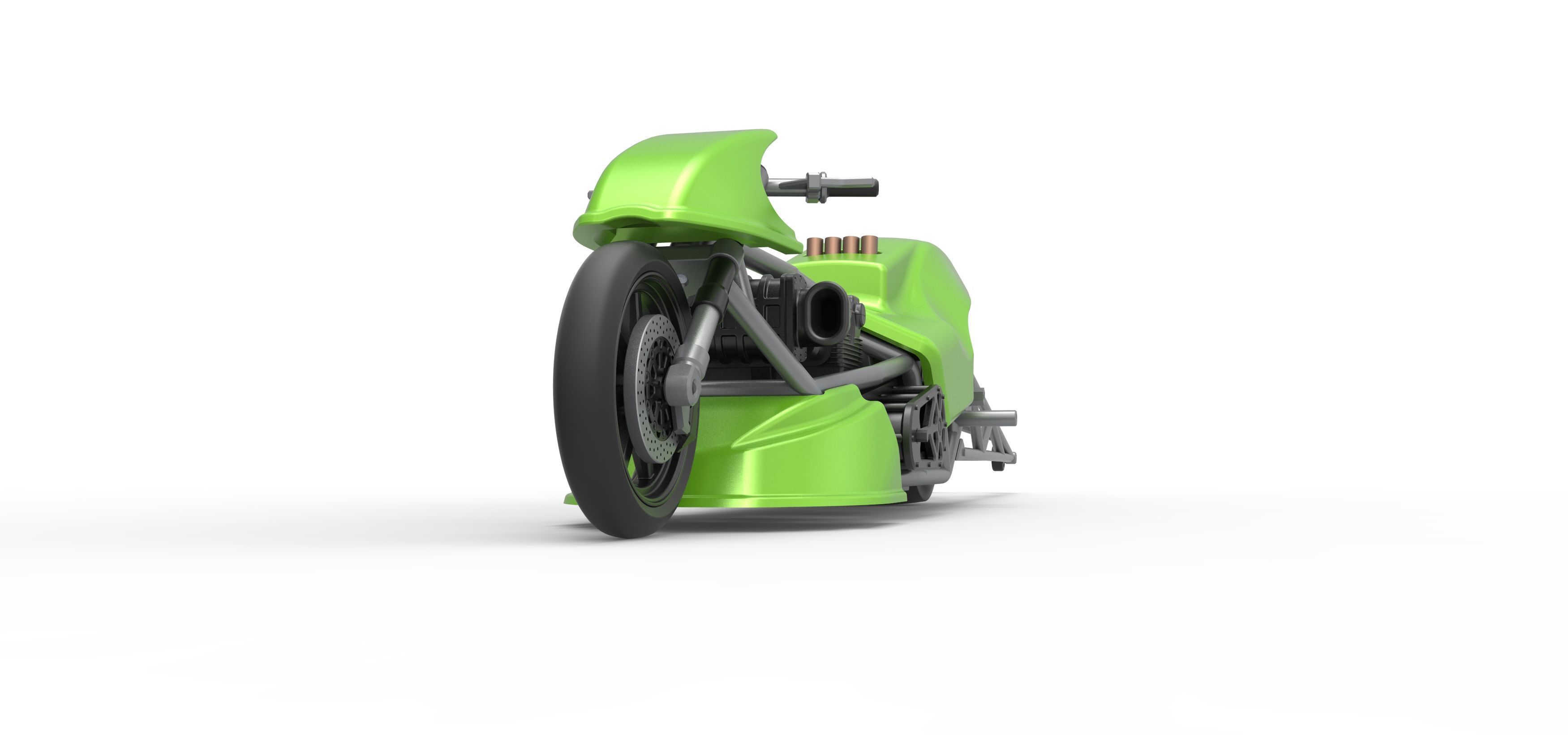 Top fuel dragster motorcycle Scale 1 to 25 3D print model_7