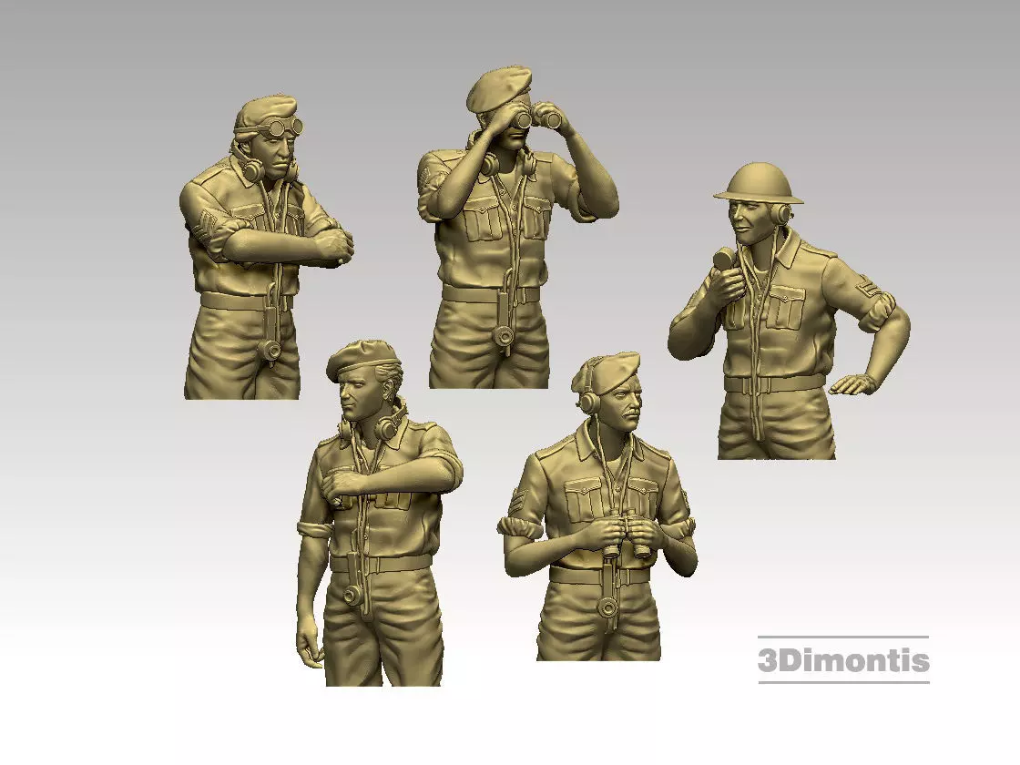 british tank crew ww2 3D print model