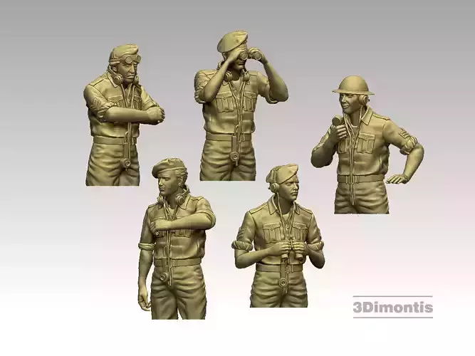 british tank crew ww2 3D print model