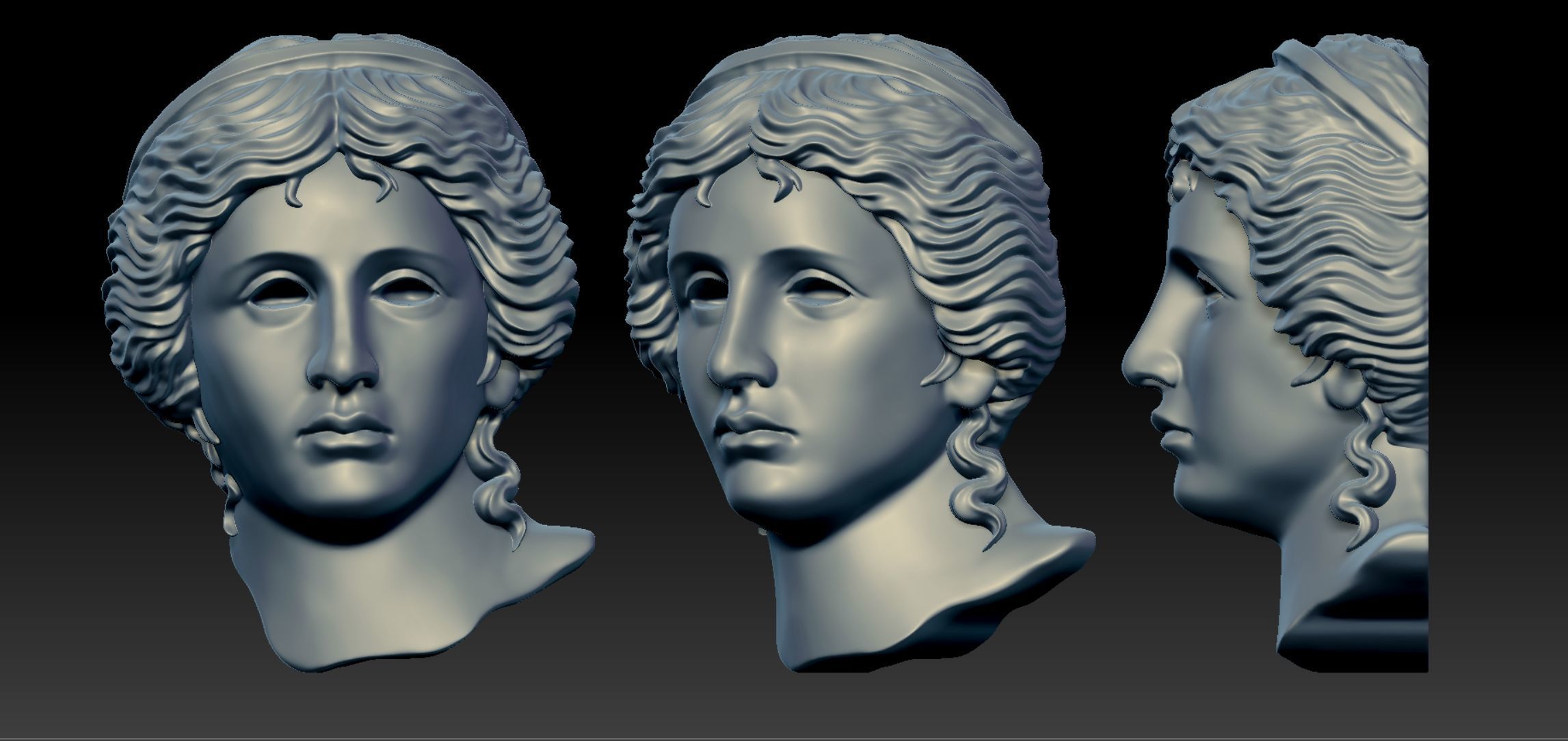  Anahit sculpture 3DM STL OBJ model for 3D printing and CNC 3D print model_1