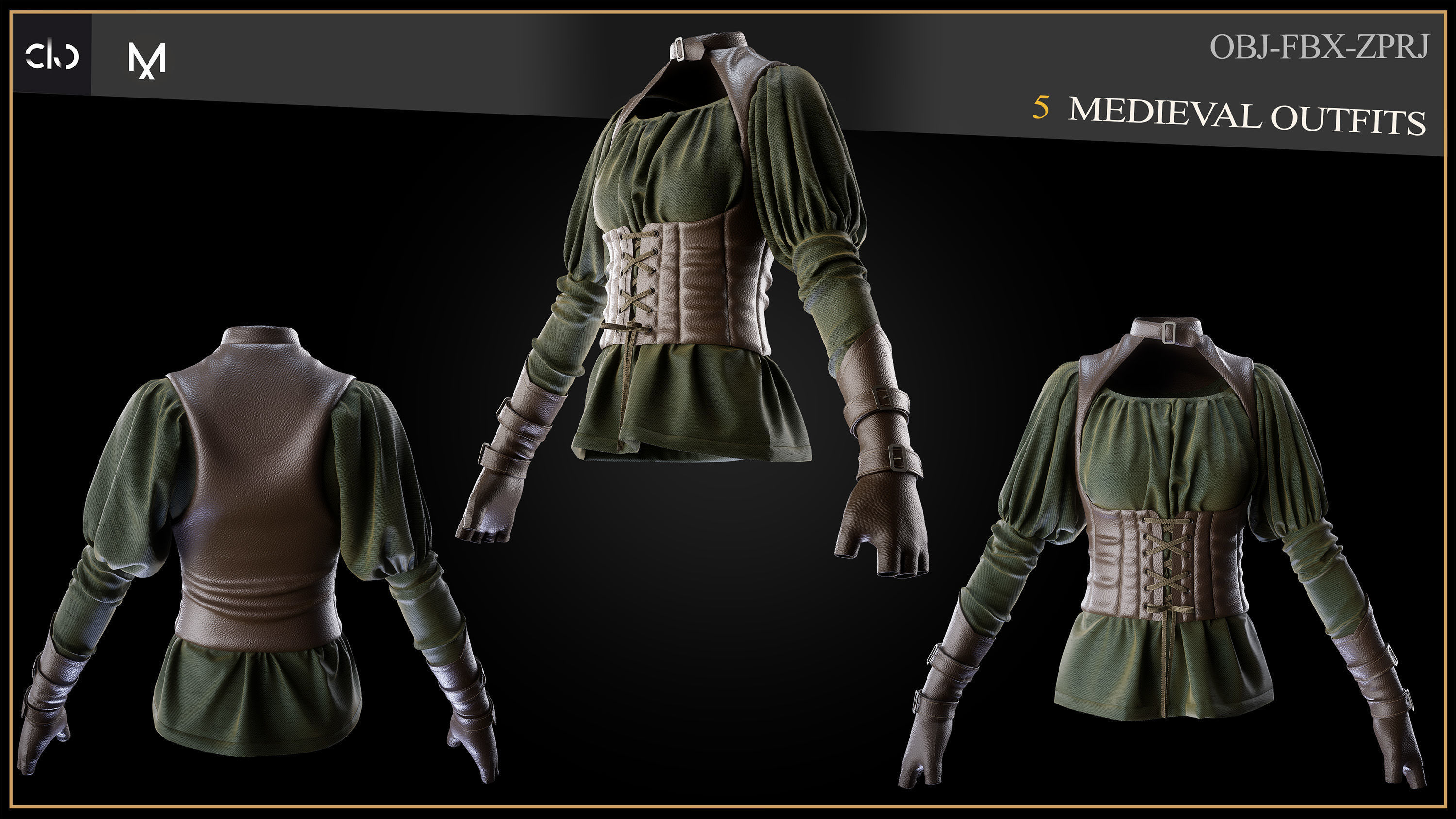 5 Medieval Outfit 3D print model_1