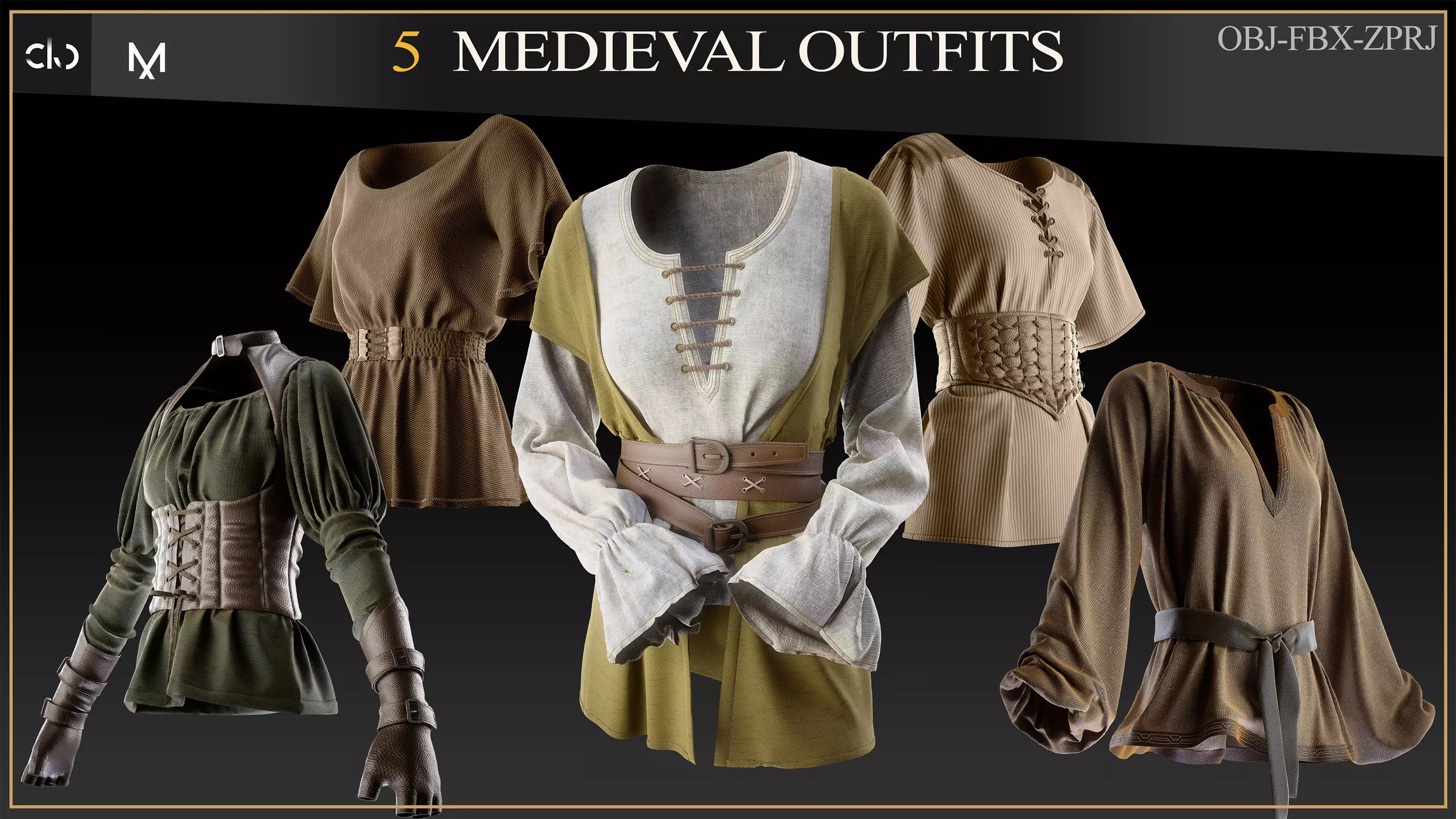 5 Medieval Outfit 3D print model_0