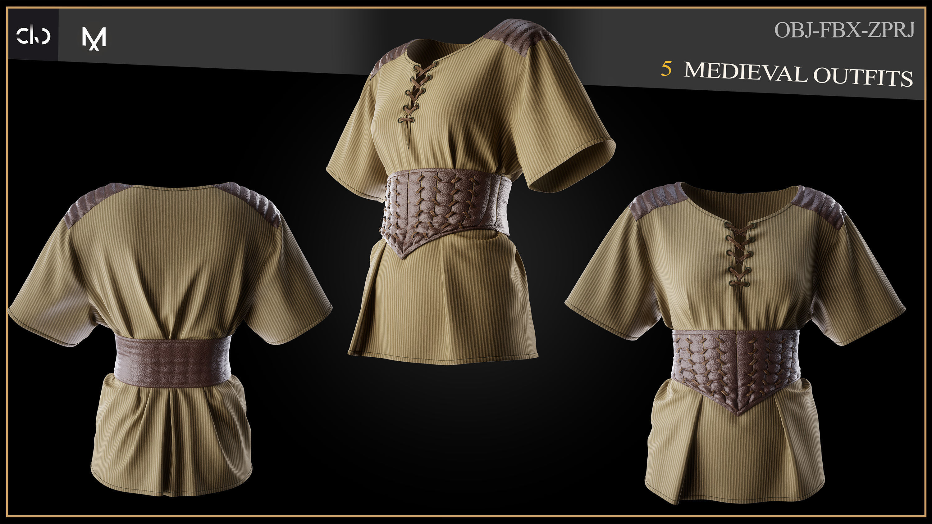 5 Medieval Outfit 3D print model_3