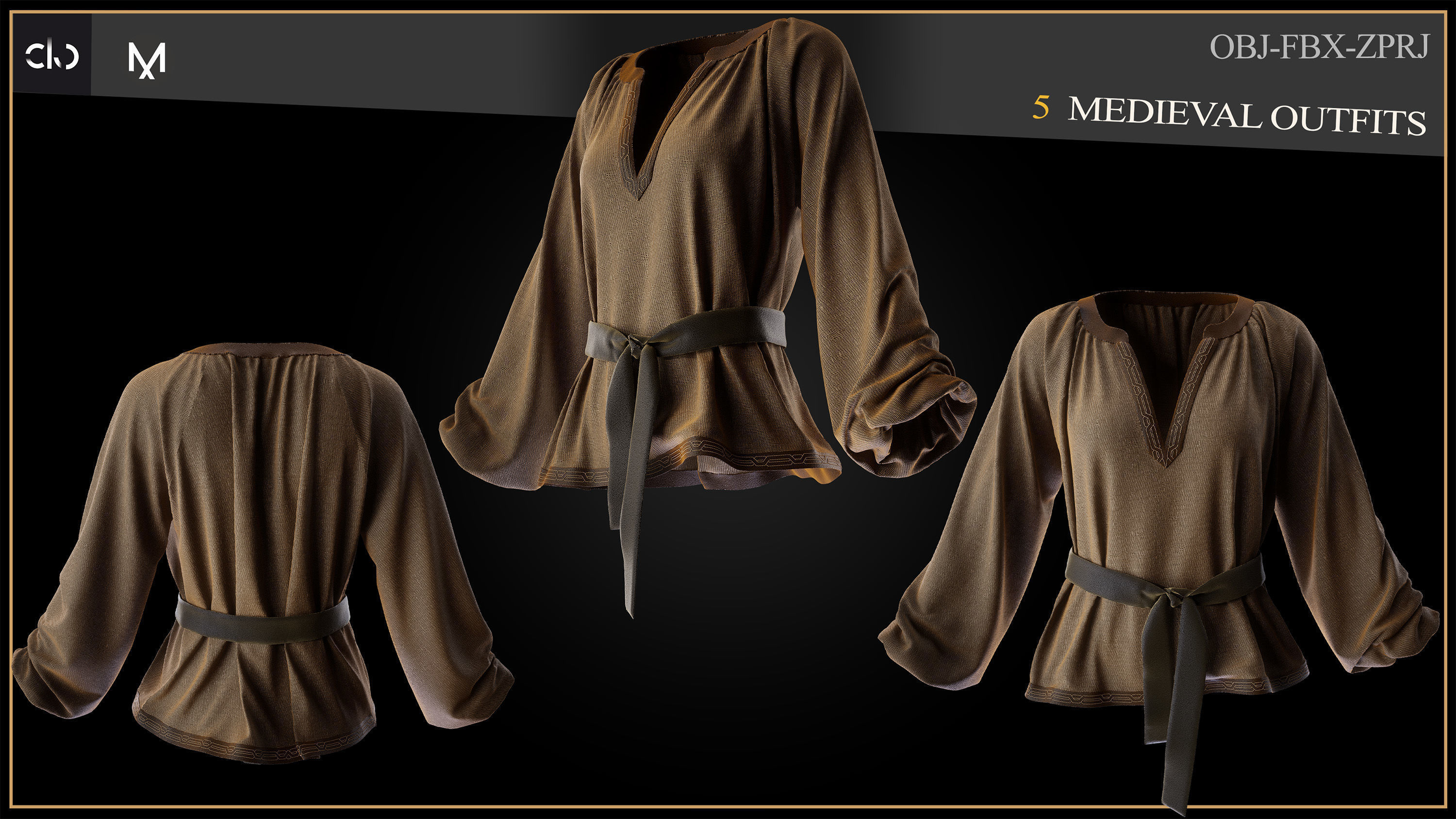 5 Medieval Outfit 3D print model_2