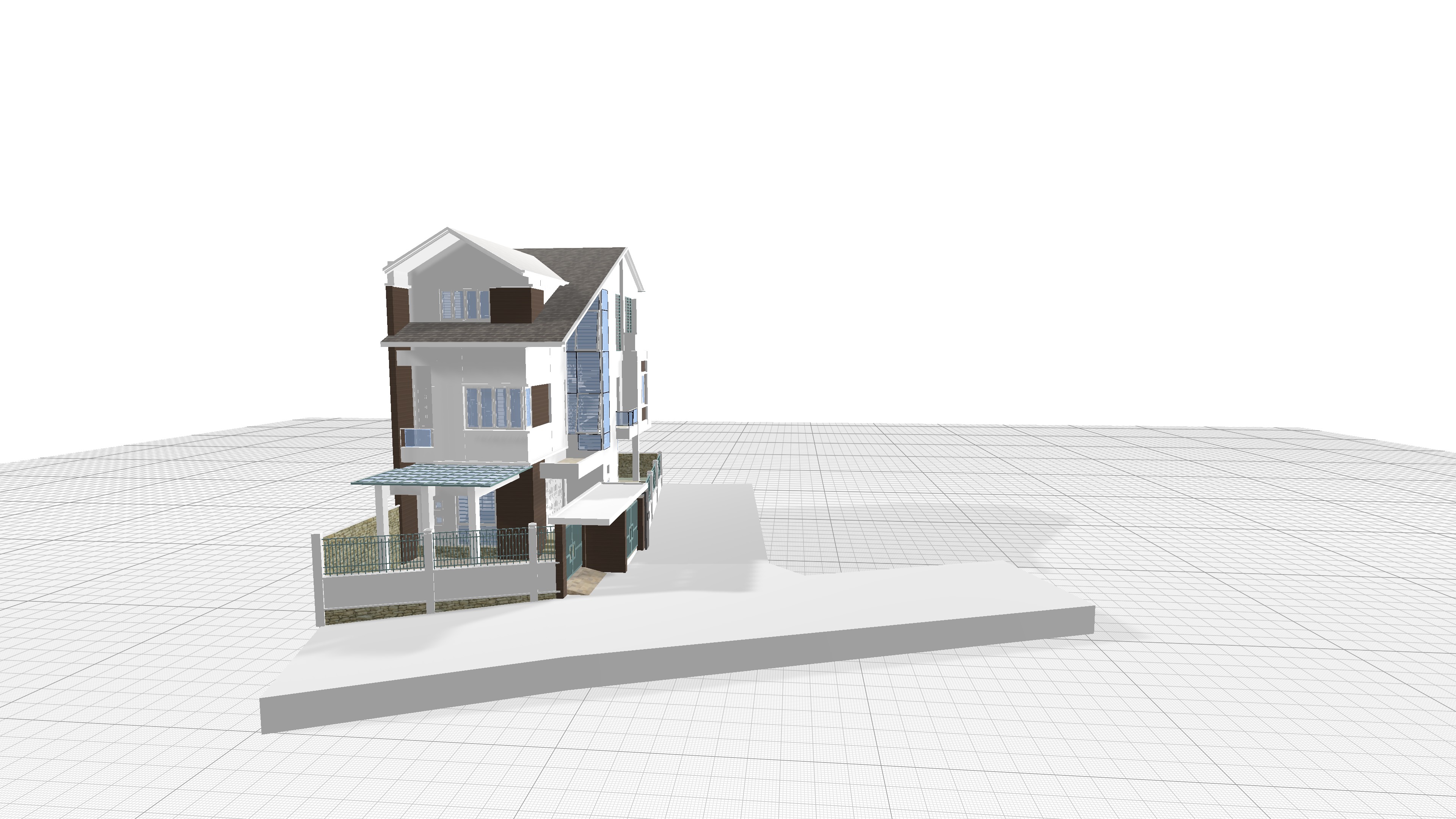 house 3 floors 3D model_5