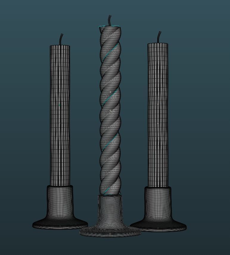 Candles 3D model_1