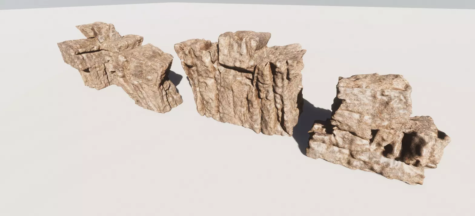 High-Quality Detailed and realistic Rock Formation 3D Model Pack Free 3D model