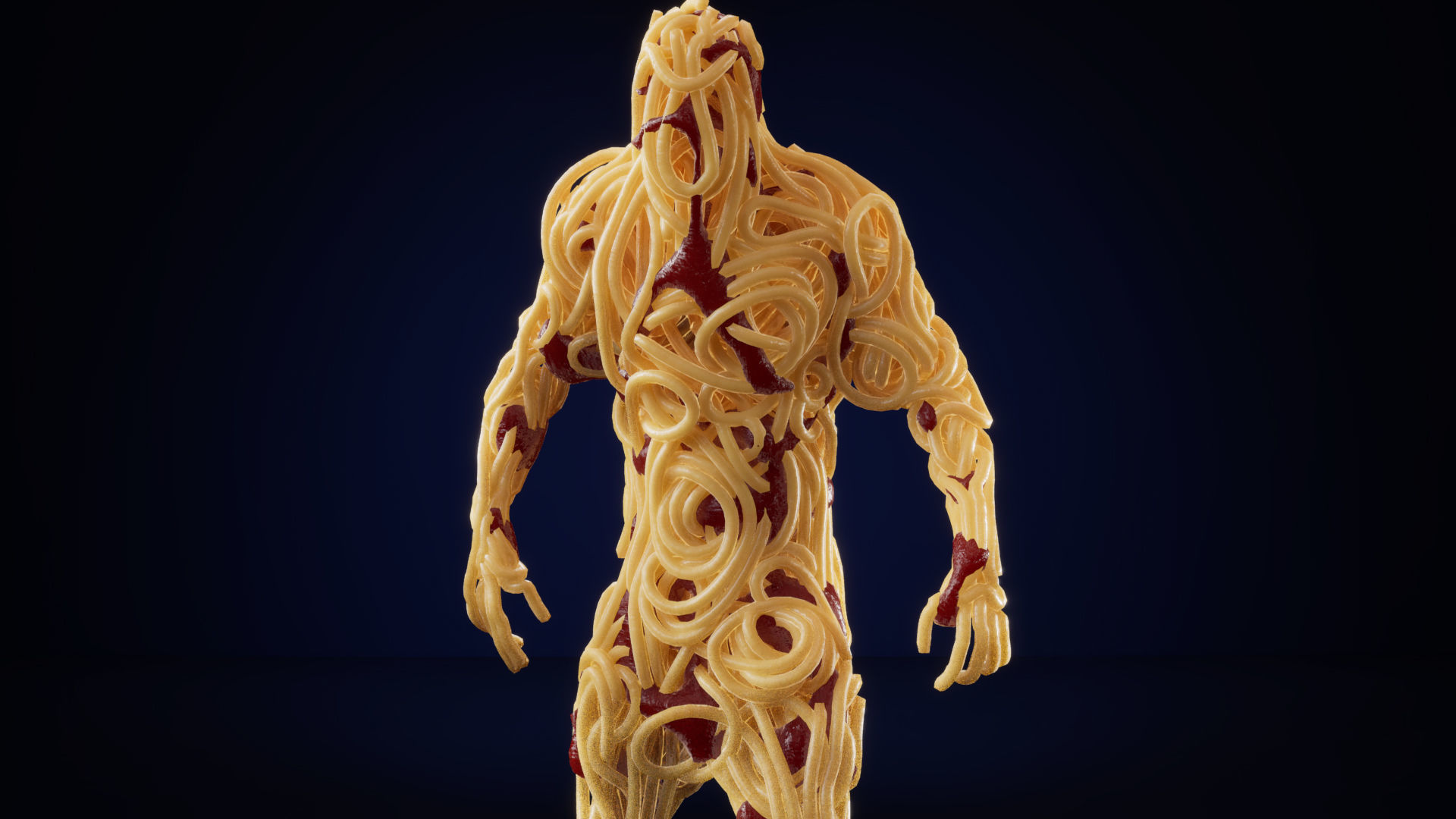 Spaghetti Man for UE Low-poly 3D model_15