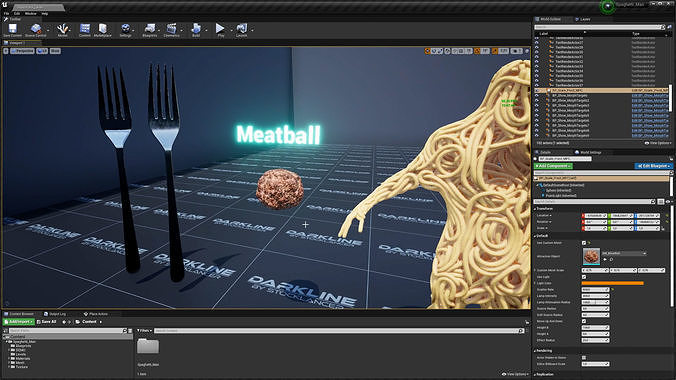 Spaghetti Man for UE Low-poly 3D model 7
