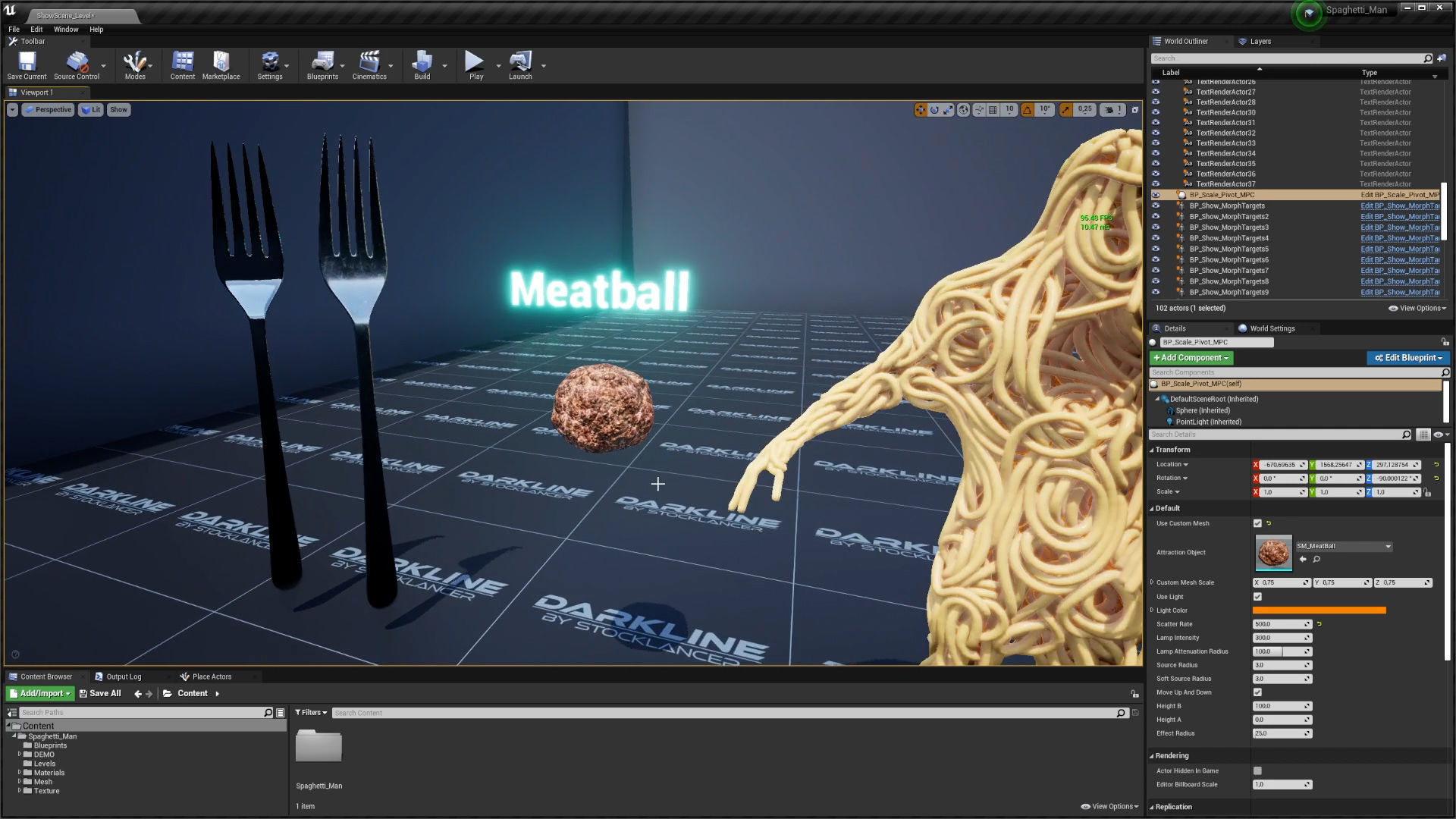 Spaghetti Man for UE Low-poly 3D model_7
