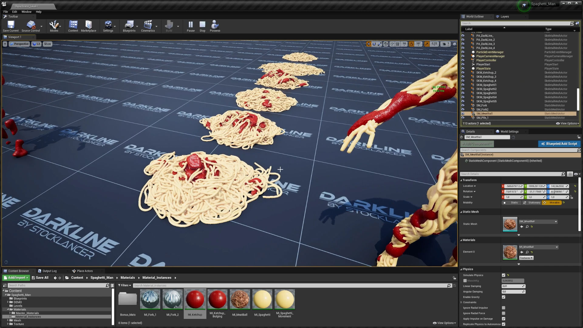 Spaghetti Man for UE Low-poly 3D model_9