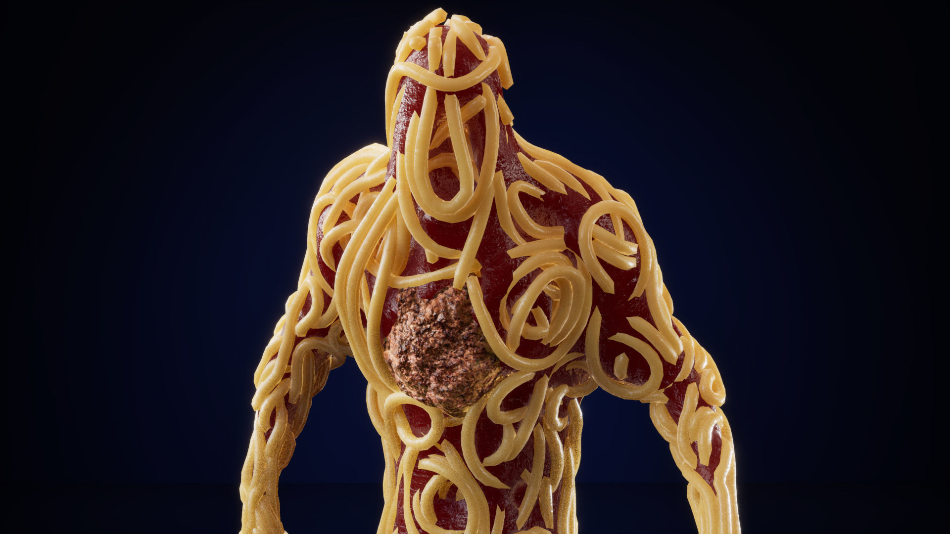 Spaghetti Man for UE Low-poly 3D model_13