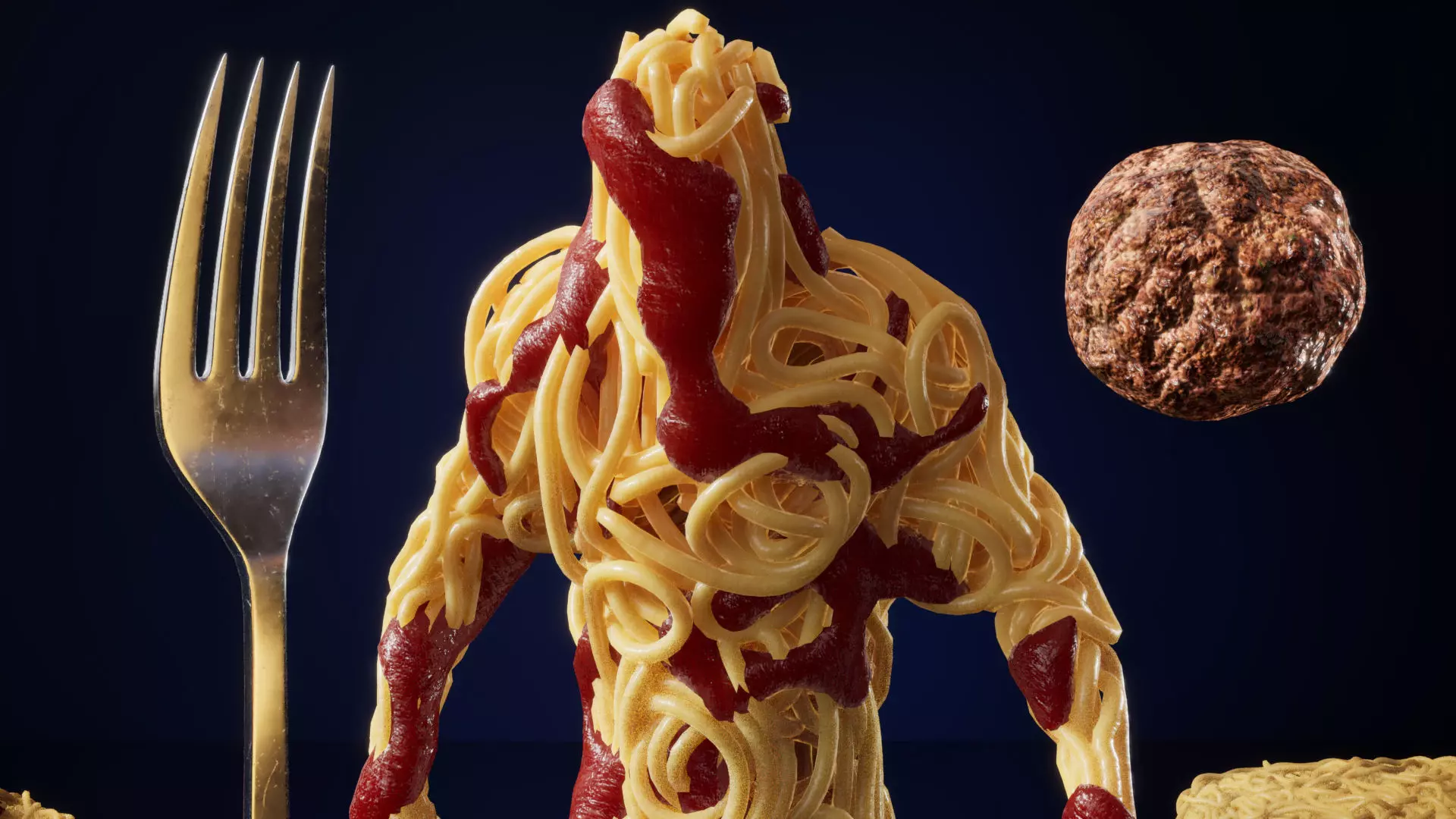 Spaghetti Man for UE Low-poly 3D model_0