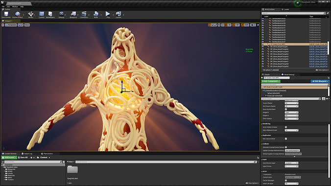 Spaghetti Man for UE Low-poly 3D model 6