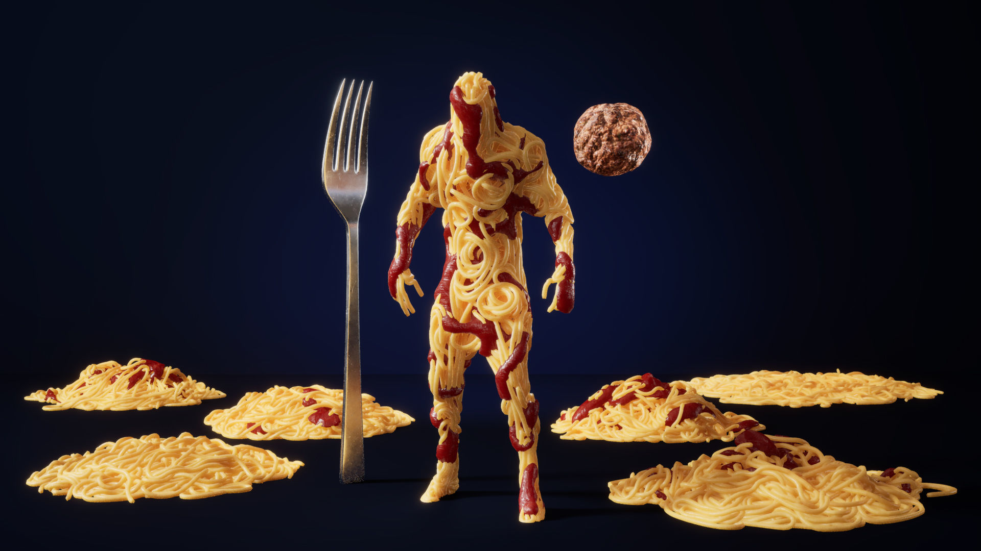 Spaghetti Man for UE Low-poly 3D model_17