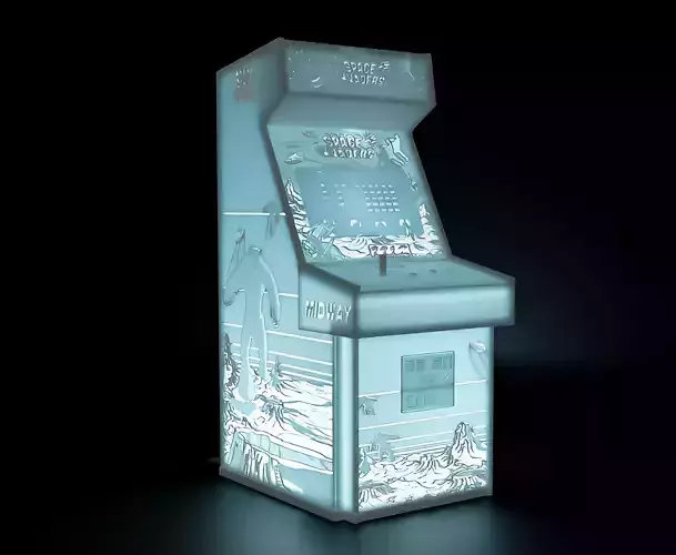 Space Invaders Arcade Cabinet with Lithophane