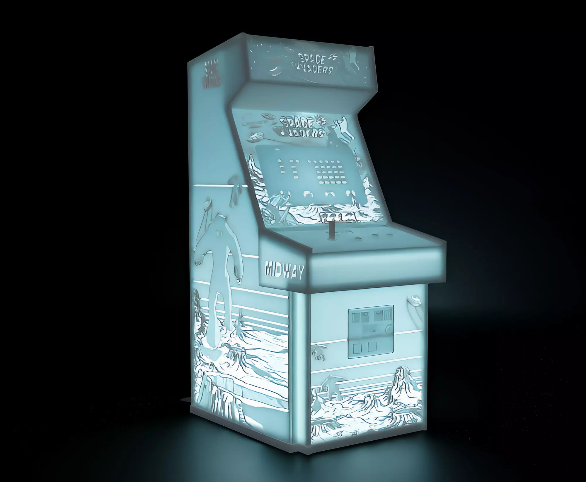Space Invaders Arcade Cabinet with Lithophane 3D print model_0