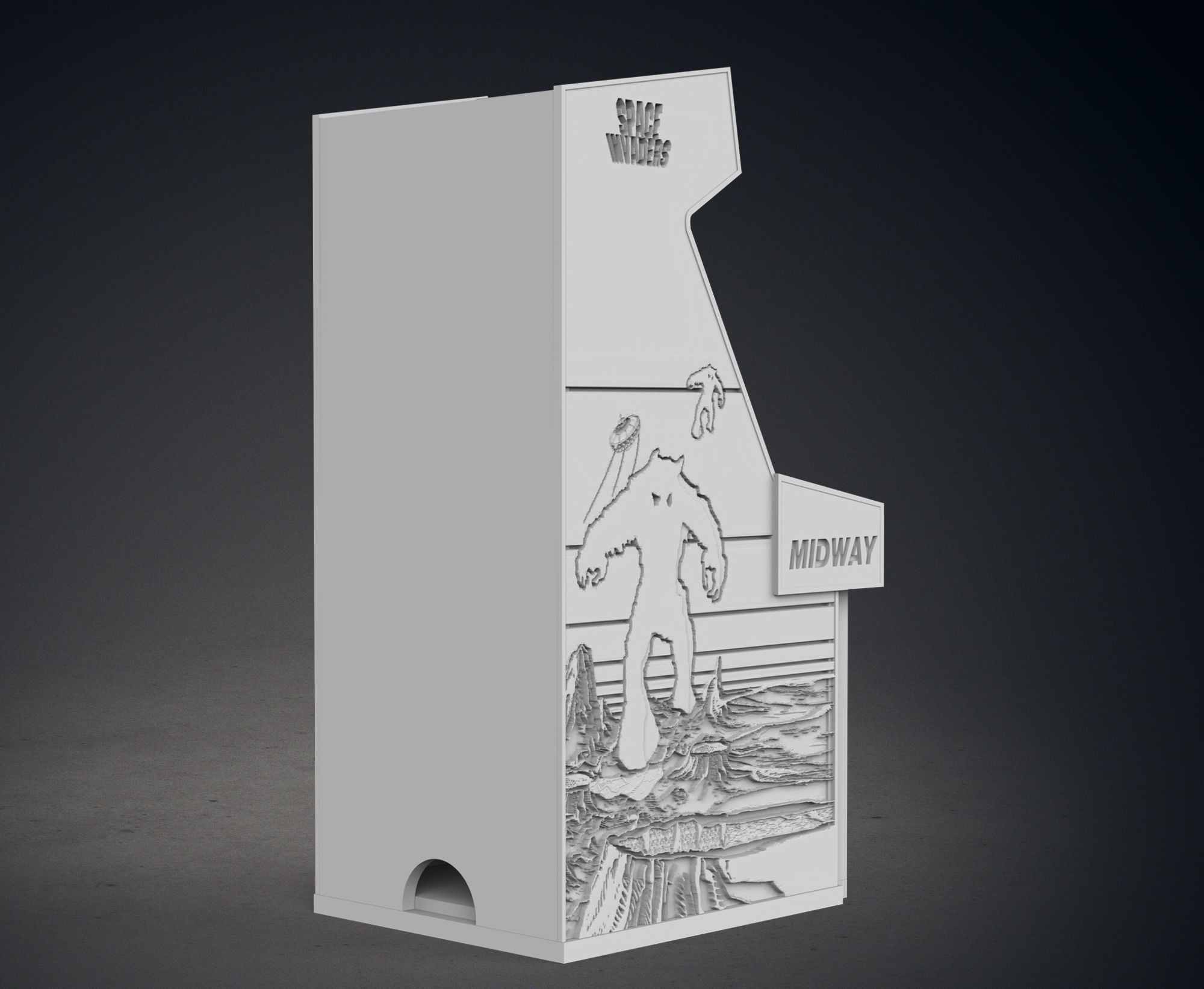 Space Invaders Arcade Cabinet with Lithophane 3D print model_7