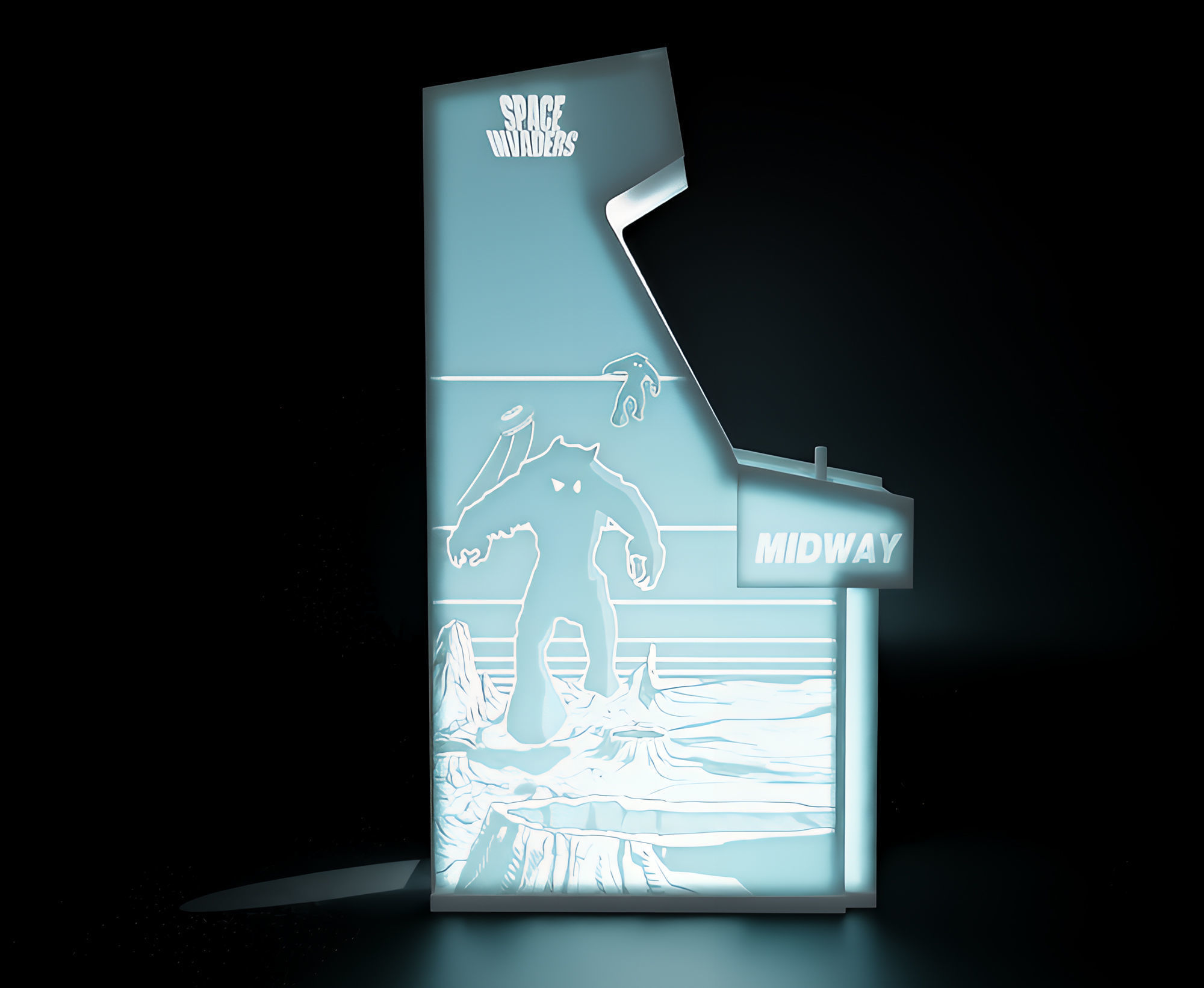 Space Invaders Arcade Cabinet with Lithophane 3D print model_1
