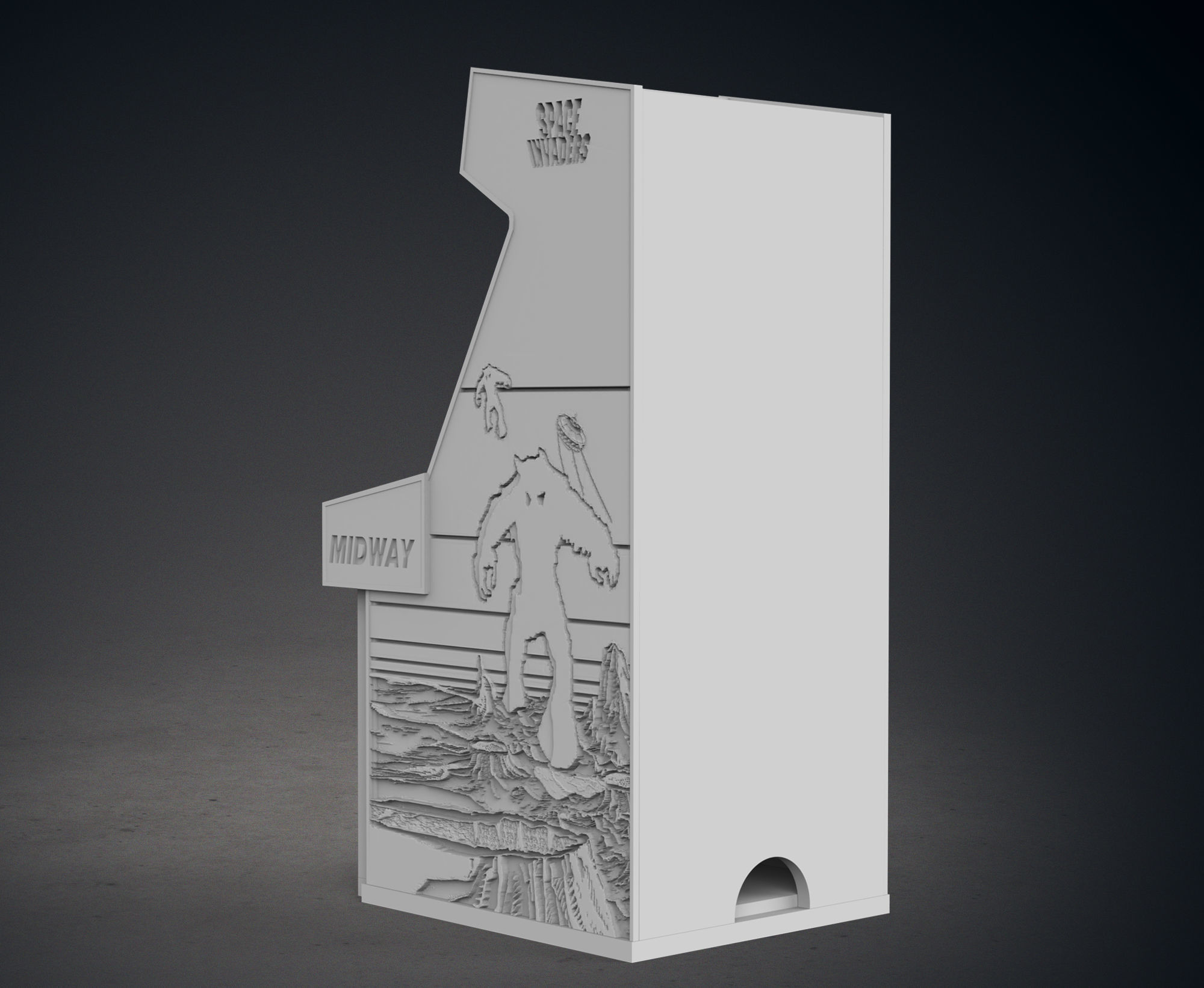 Space Invaders Arcade Cabinet with Lithophane 3D print model_5