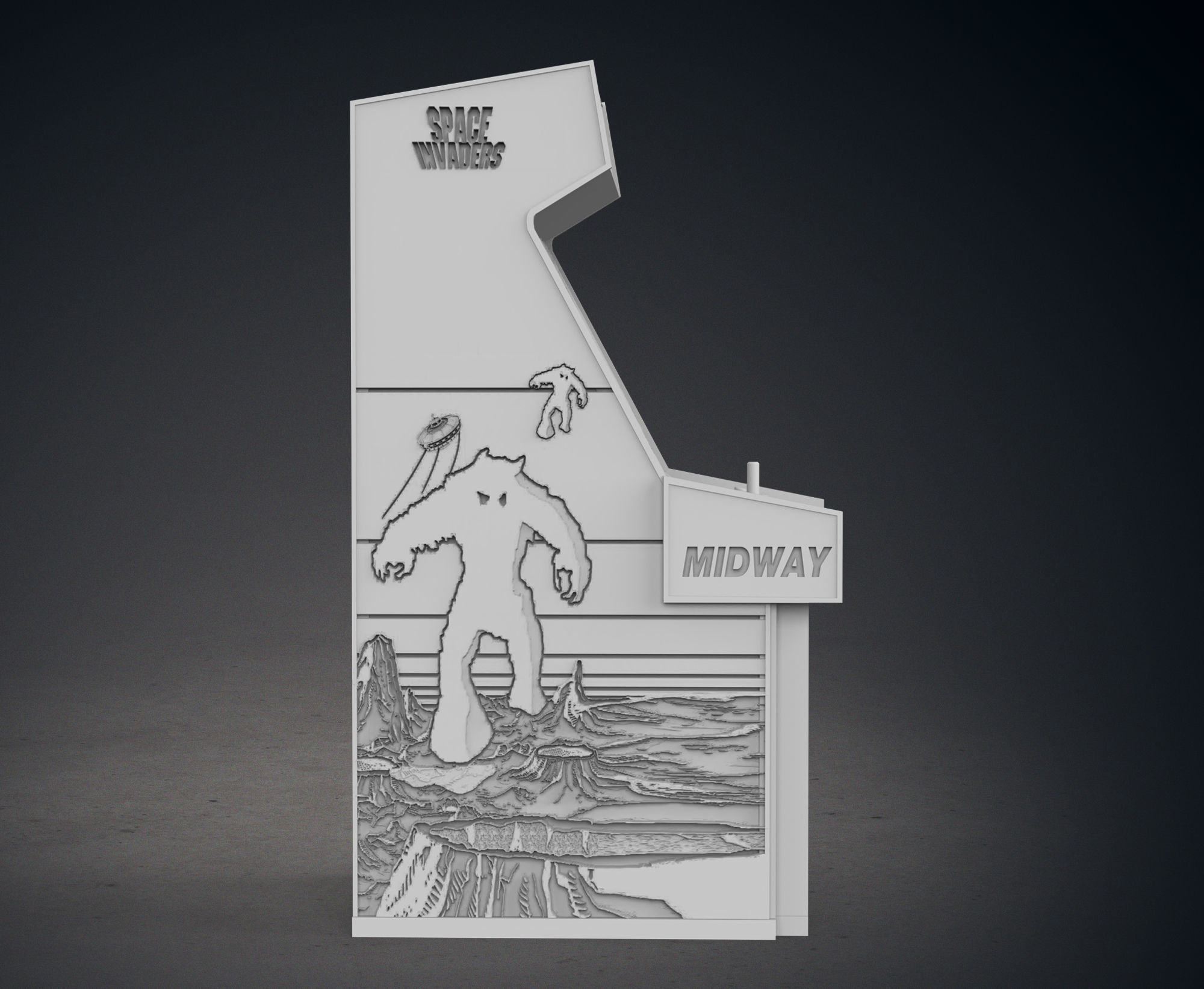 Space Invaders Arcade Cabinet with Lithophane 3D print model_8