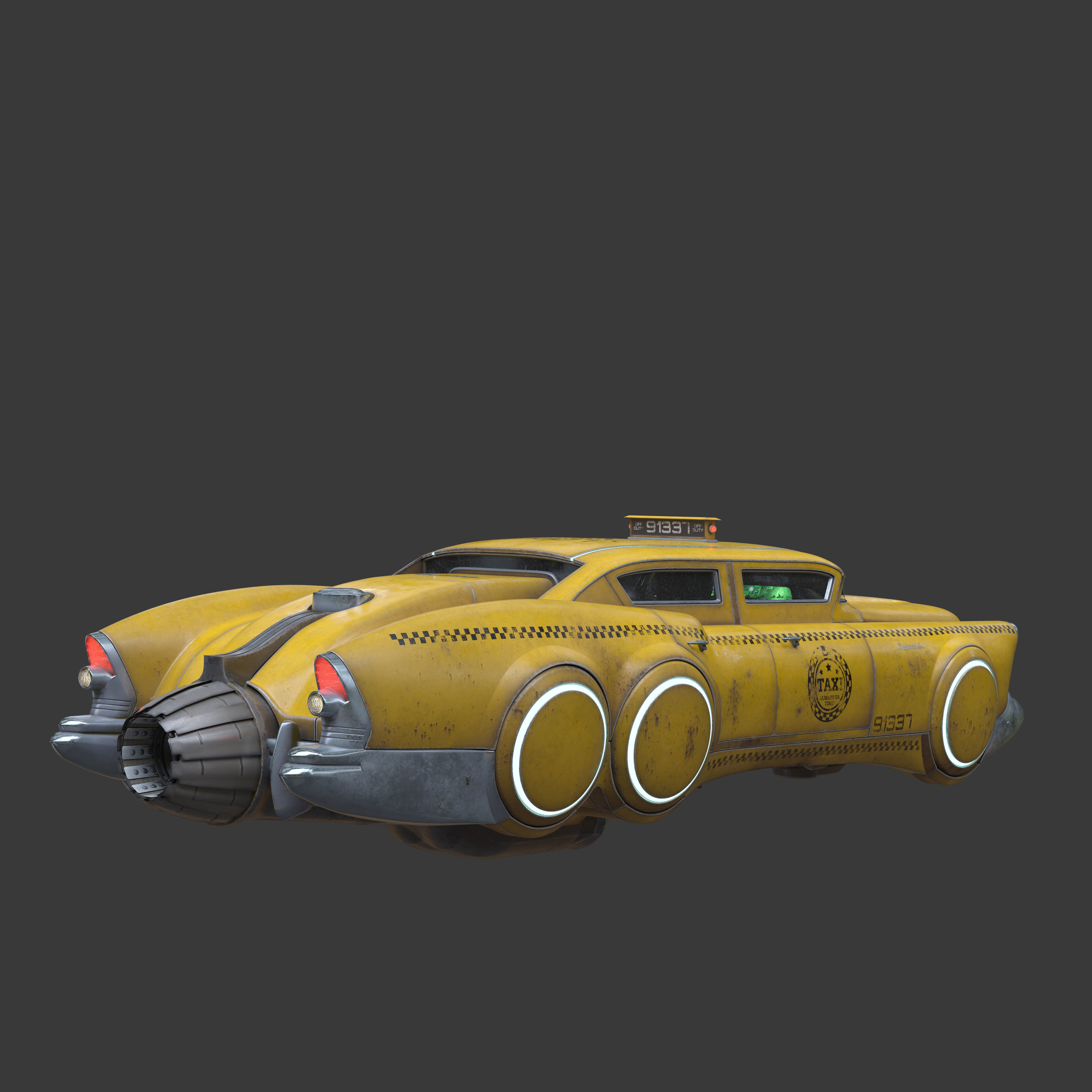 Futuristic flying car 5 3D model_8