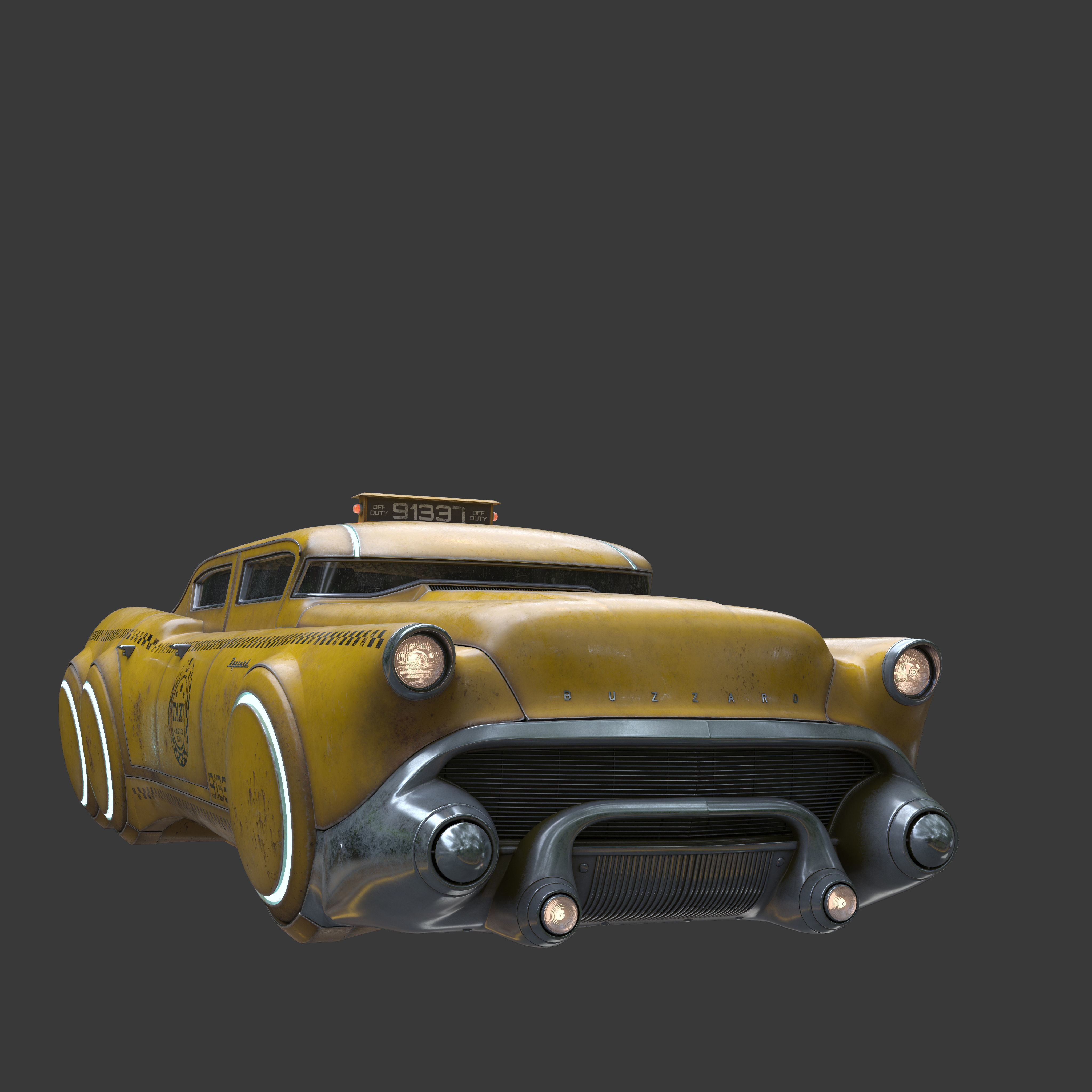 Futuristic flying car 5 3D model_5