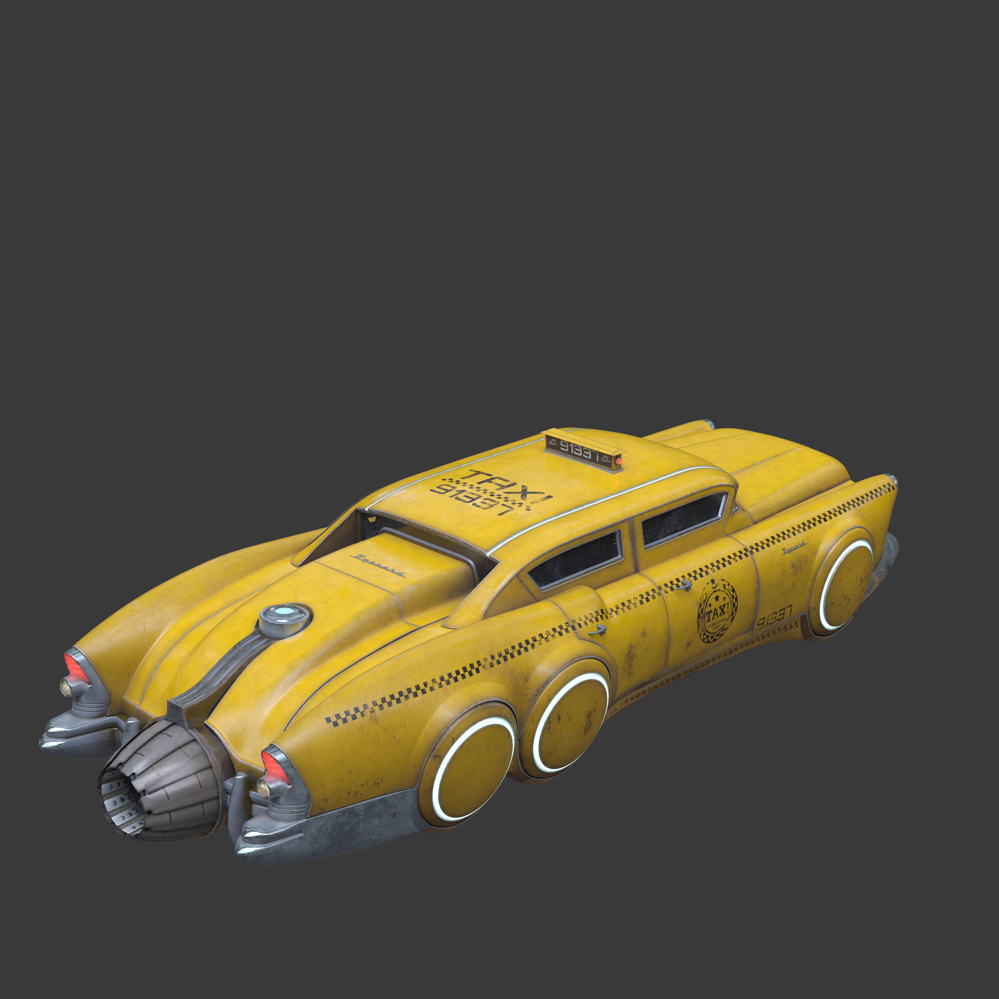 Futuristic flying car 5 3D model_6