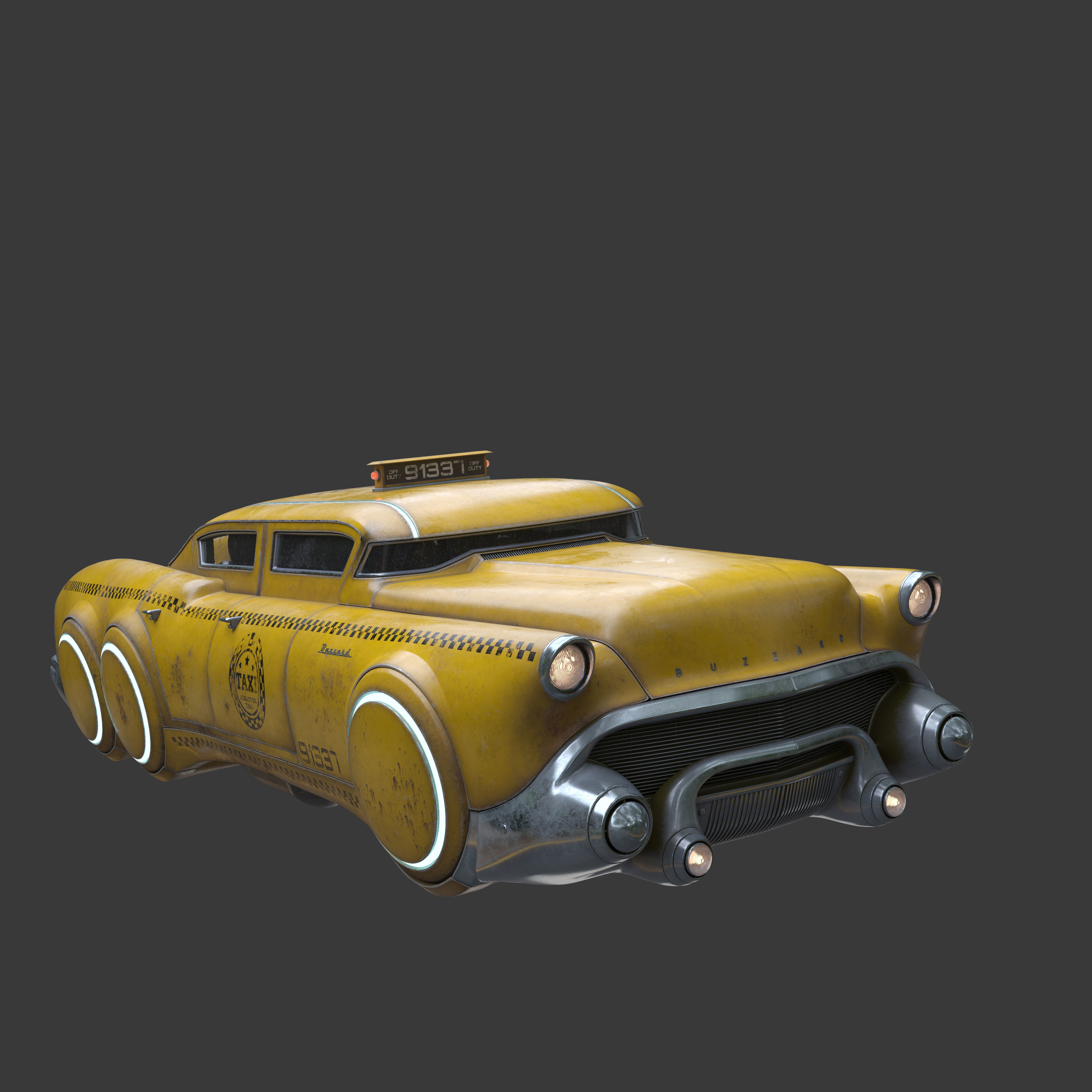 Futuristic flying car 5 3D model_3