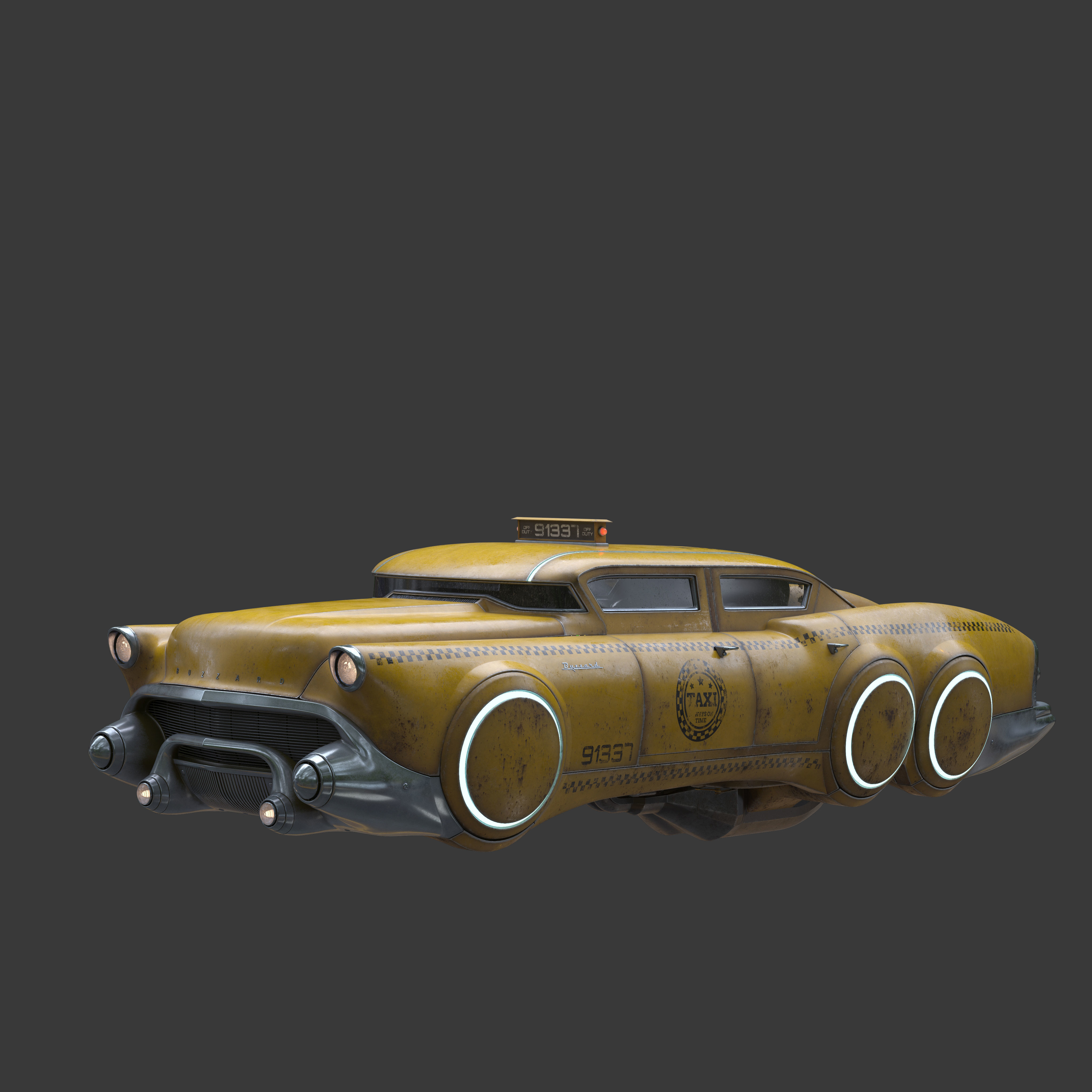 Futuristic flying car 5 3D model_2