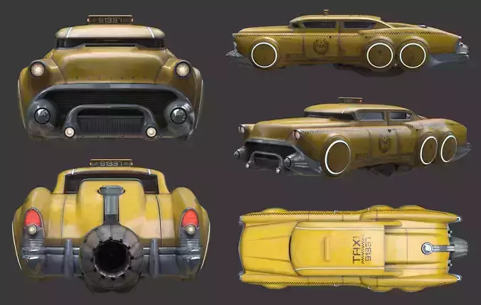 Futuristic flying car 5 3D model