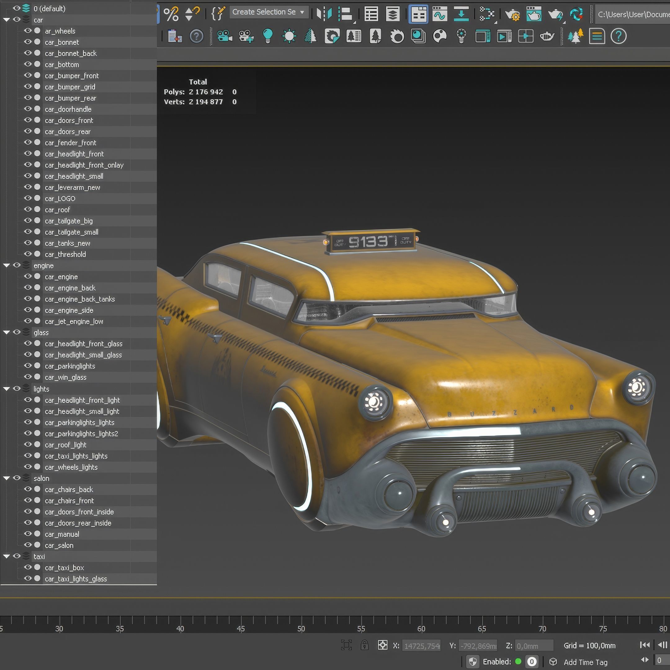 Futuristic flying car 5 3D model_1