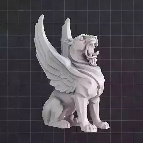 Lion sculpture wings