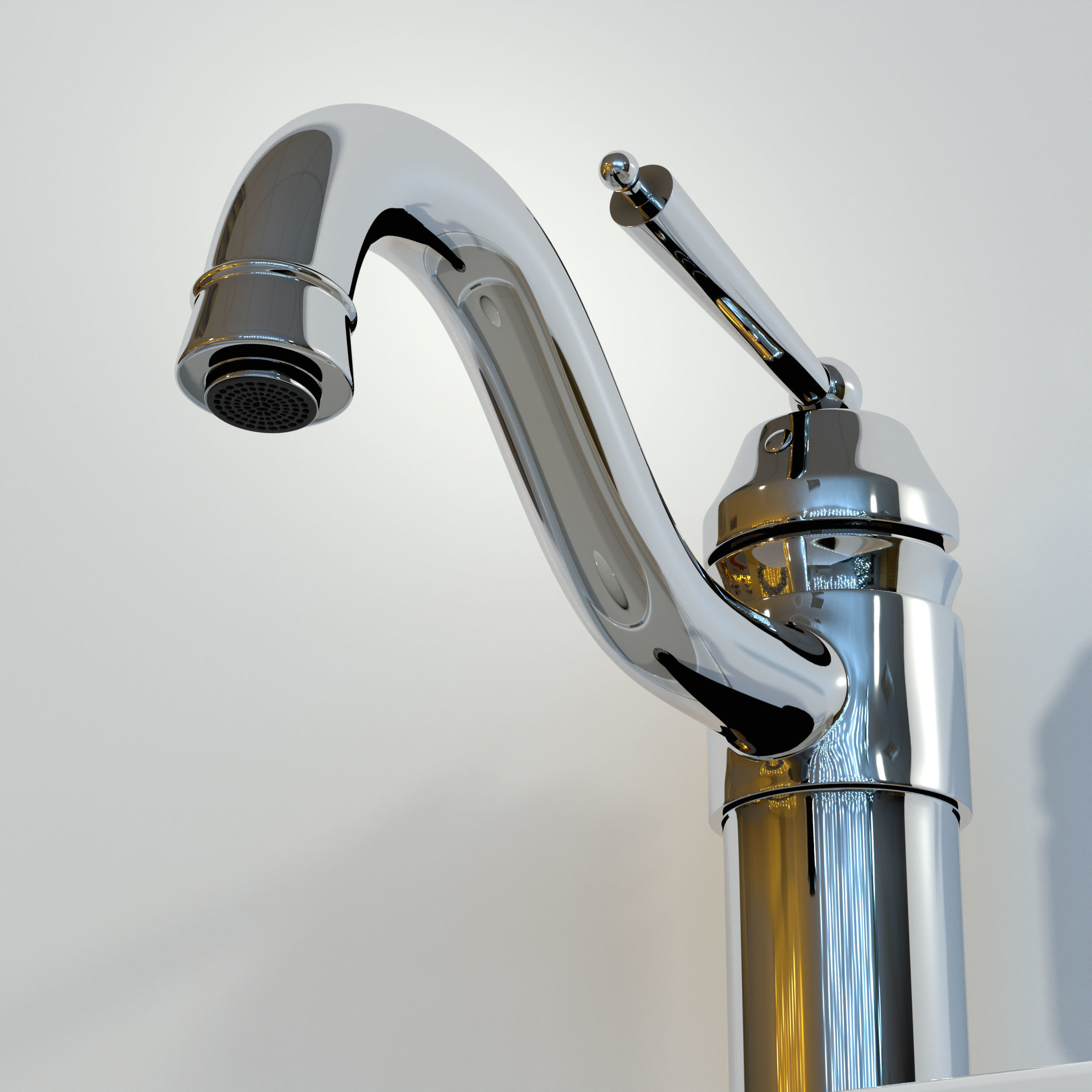 Adena Traditional Single Lever Handle Faucet and Arezzo Basin 3D model_4