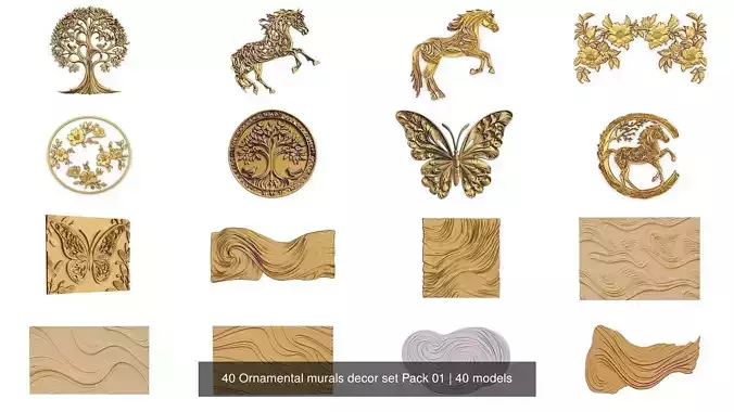 40 Ornamental murals decor set Pack 01