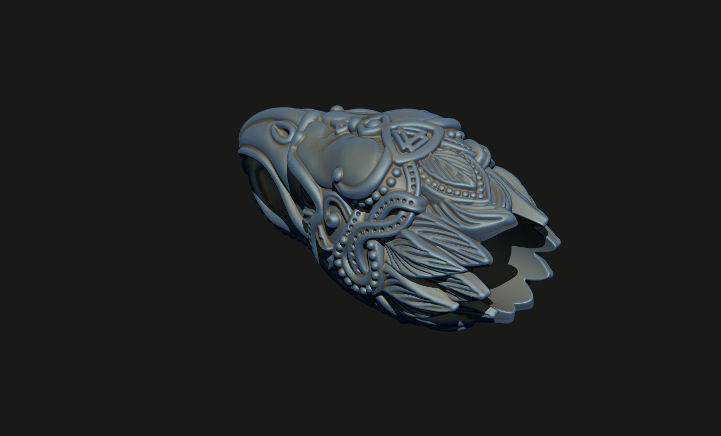 THE END CAPS FOR THE BRACELET AND NECKLACE ARE MYTHICAL CROWS 3D print model_6