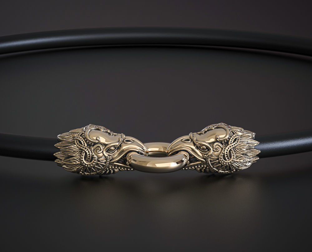 THE END CAPS FOR THE BRACELET AND NECKLACE ARE MYTHICAL CROWS 3D print model_1