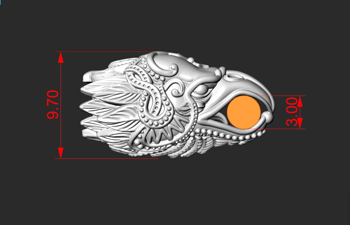 THE END CAPS FOR THE BRACELET AND NECKLACE ARE MYTHICAL CROWS 3D print model_3