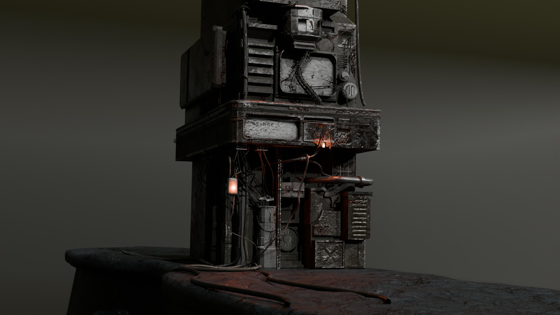 Dystopian pier 3D model_2