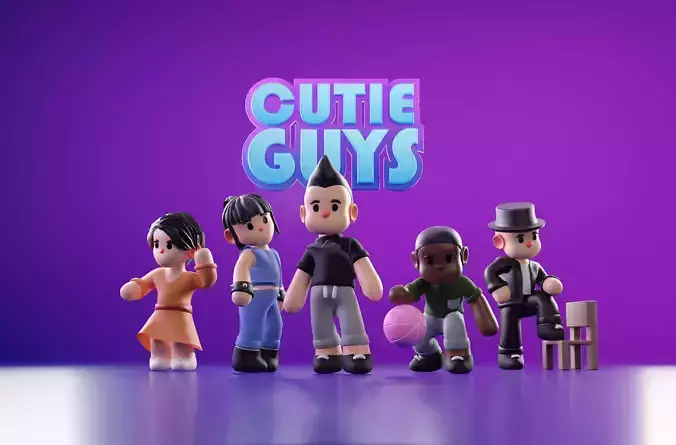 CUTIEGUYS - A Collection of Cute Characters and Buildings Low-poly 3D model