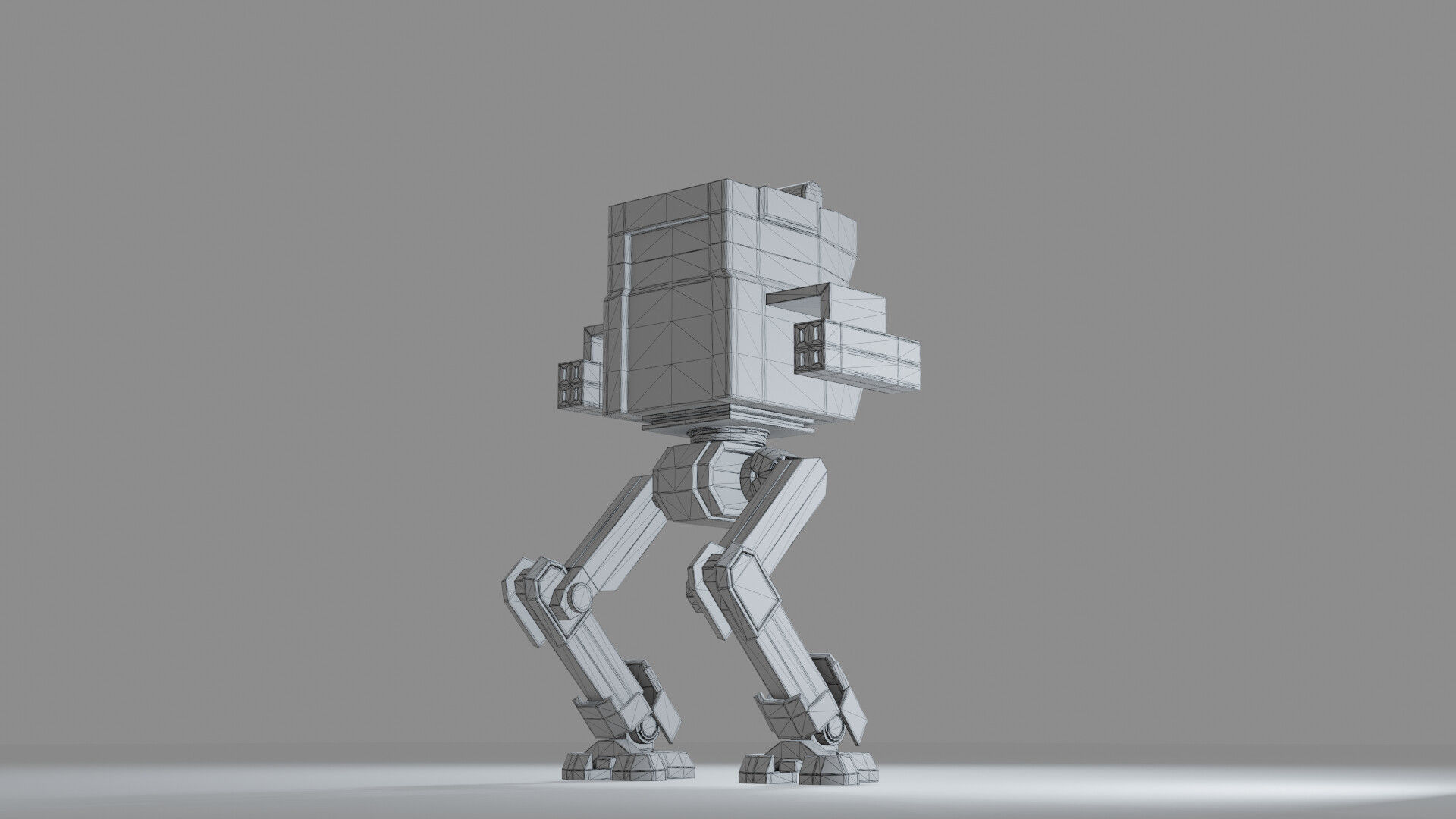 walker mecha  Low-poly 3D model_1