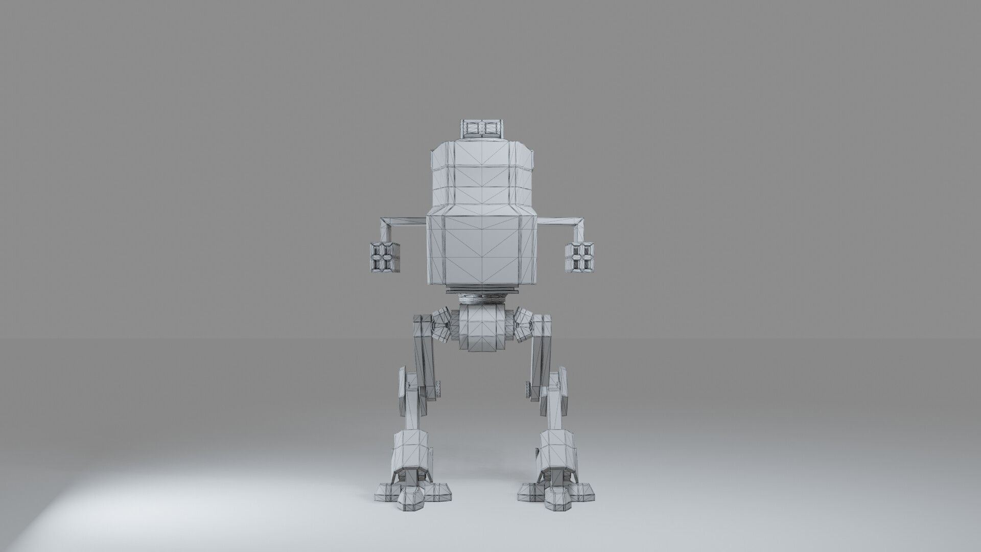 walker mecha  Low-poly 3D model_3