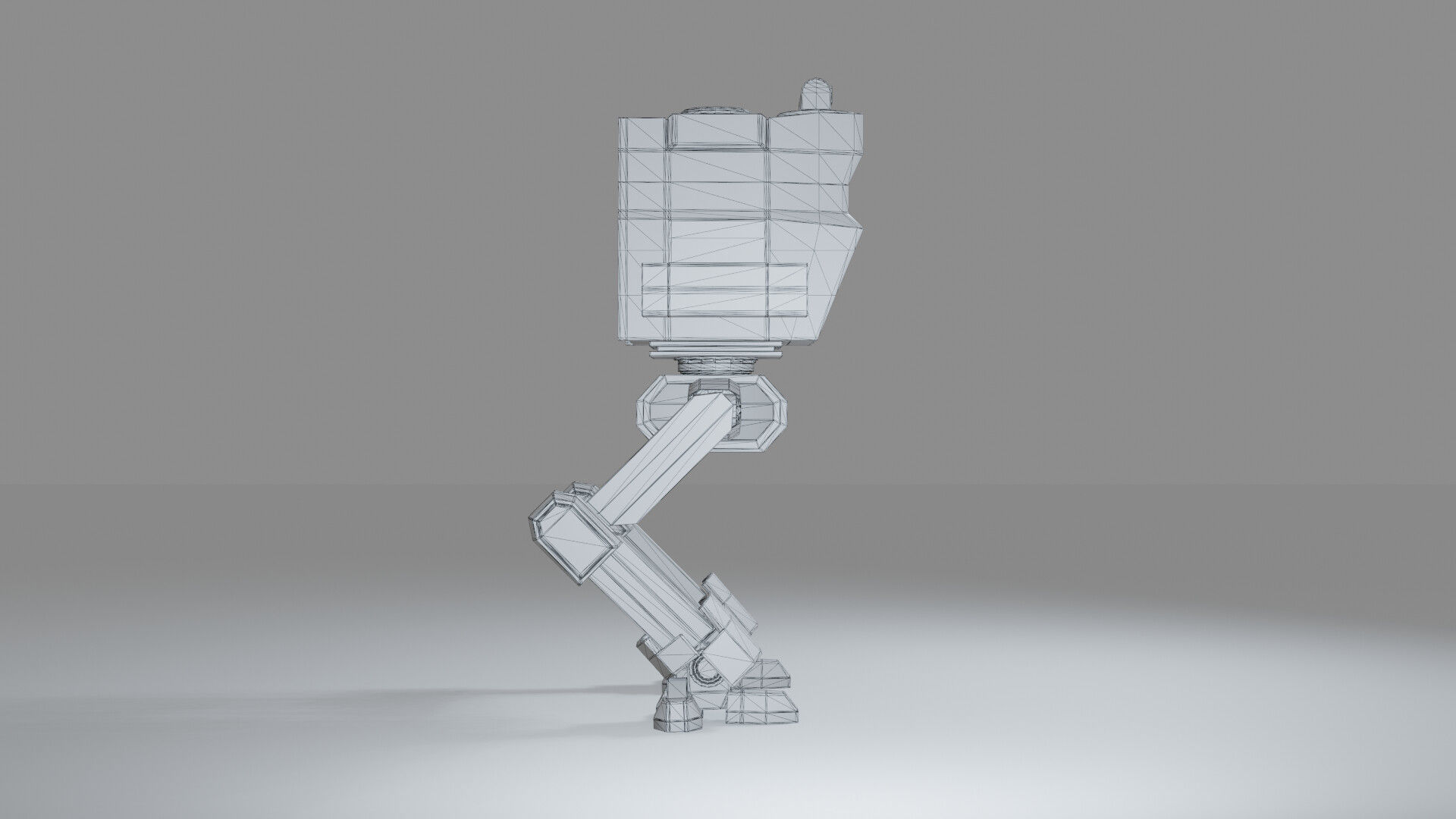 walker mecha  Low-poly 3D model_2