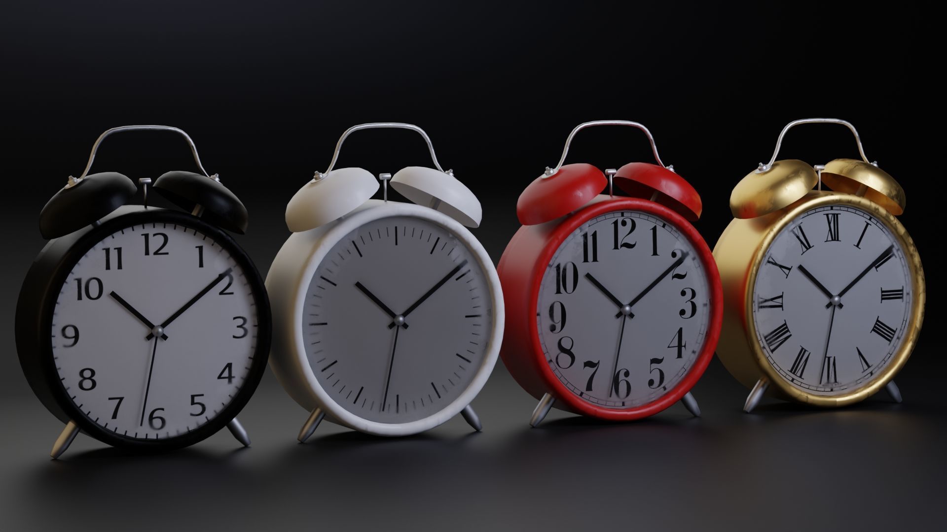 Alarm Clock pack - Low Poly Low-poly 3D model_2