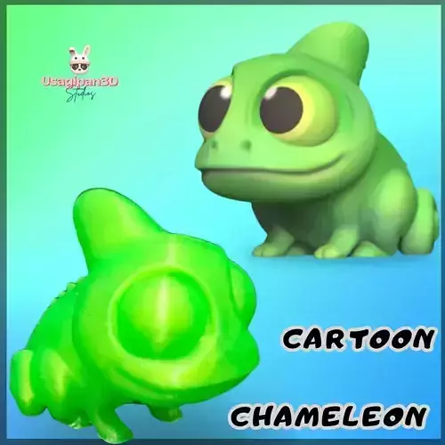 Cartoon Chameleon 3D print model
