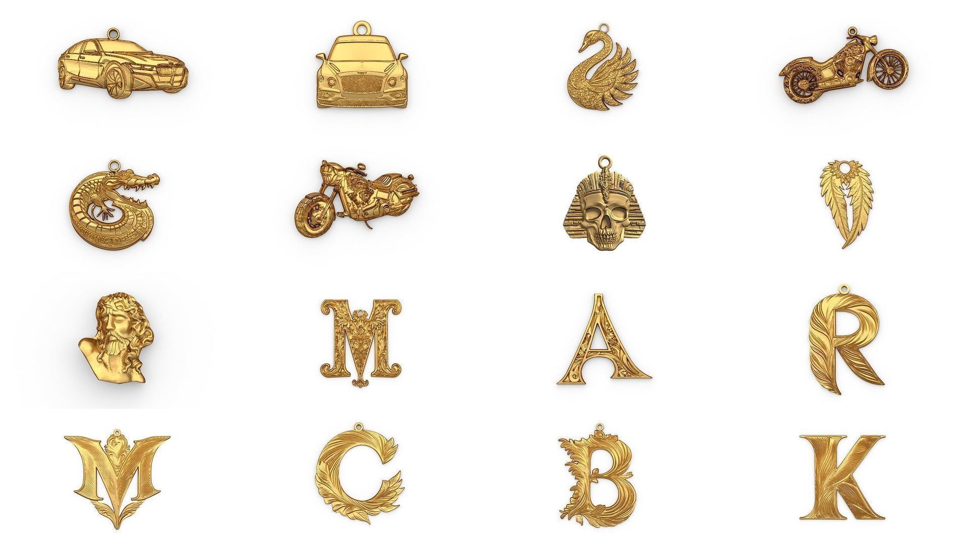 50 pendant printable jewelry 3D print model Pack 01 3D Model 3D Model Collection_1