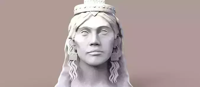 Ancient Teuta Head Bust Sculpture 