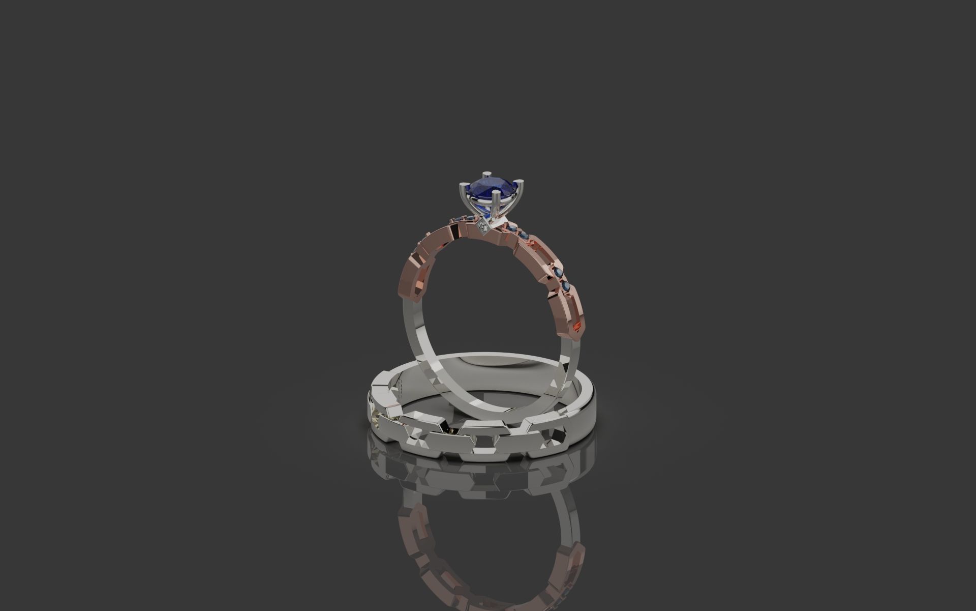 gold wedding rings 3D model_1