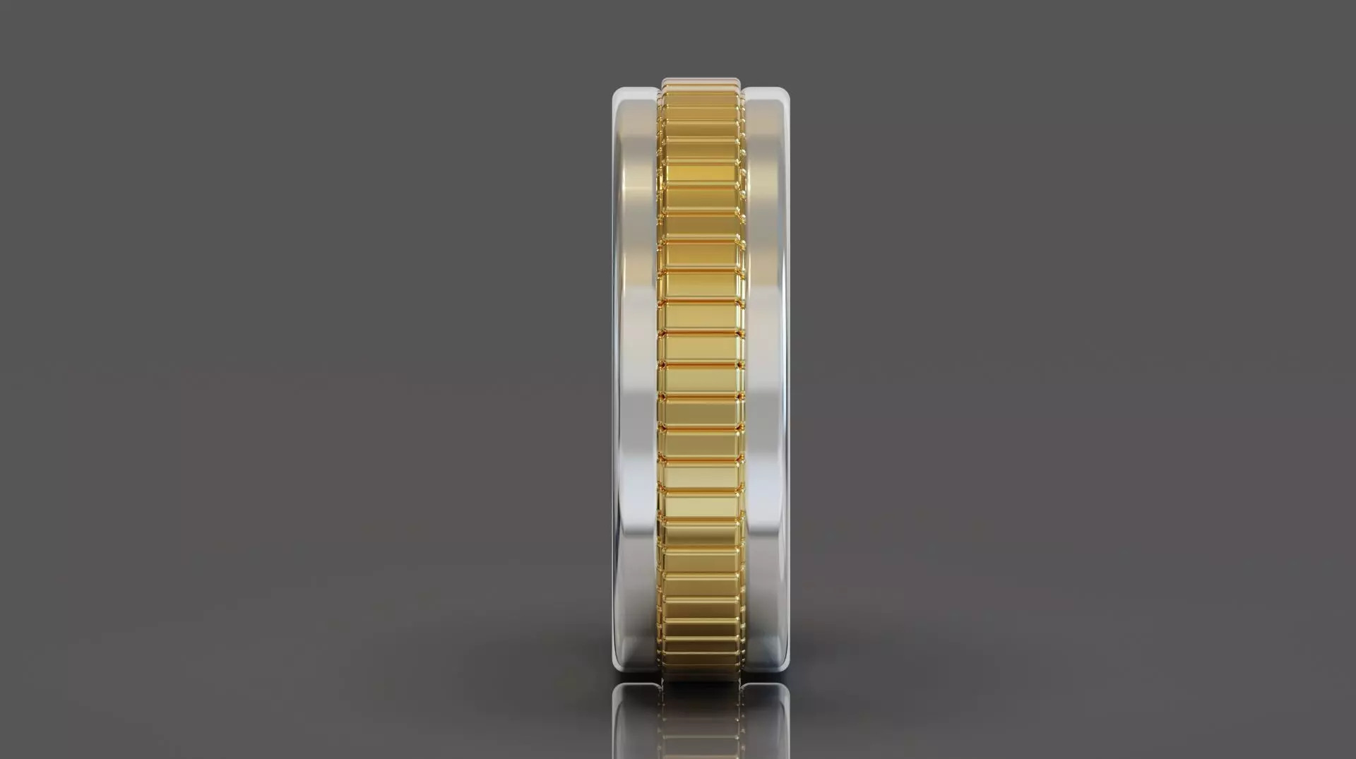 modern men gold or silver ring  3D model_0