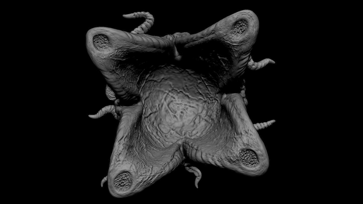 3D PRINTABLE ALIEN COVENANT OPEN AND CLOSED EGGS WITH ROOTS 3D print model_16